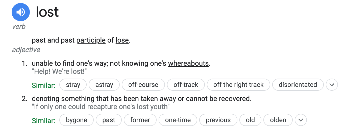 definition of lost