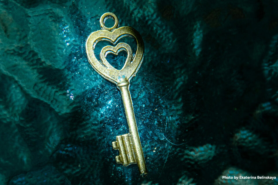 a key in a heart shape