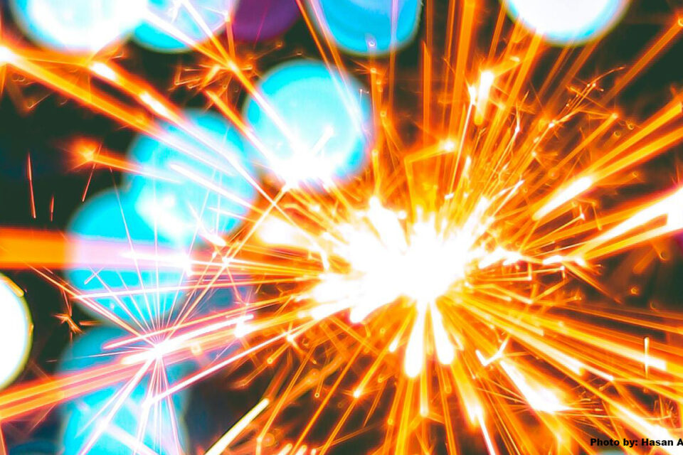 a close up of a lit sparkler