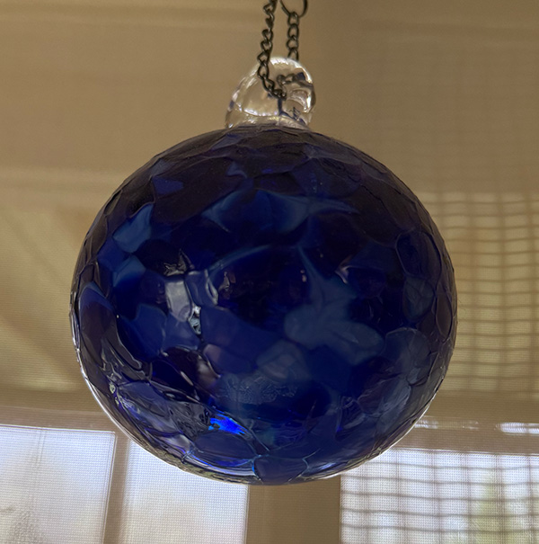 a blue glass art float