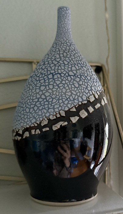 artistic vase with unique shape and tecture