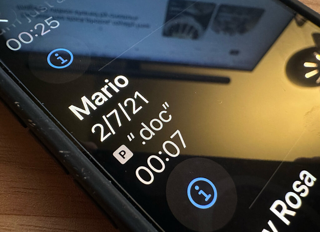 a phone showing a deleted voice mail