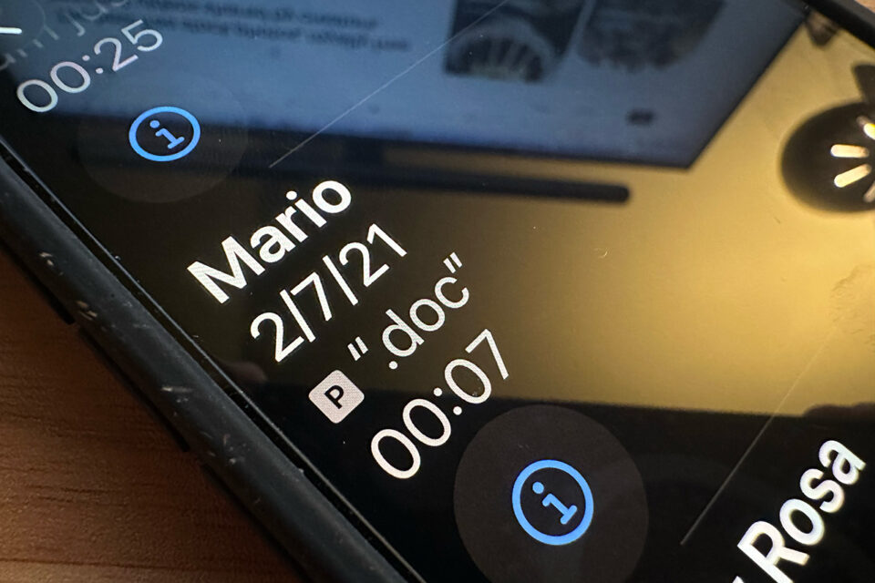 a phone showing a deleted voice mail