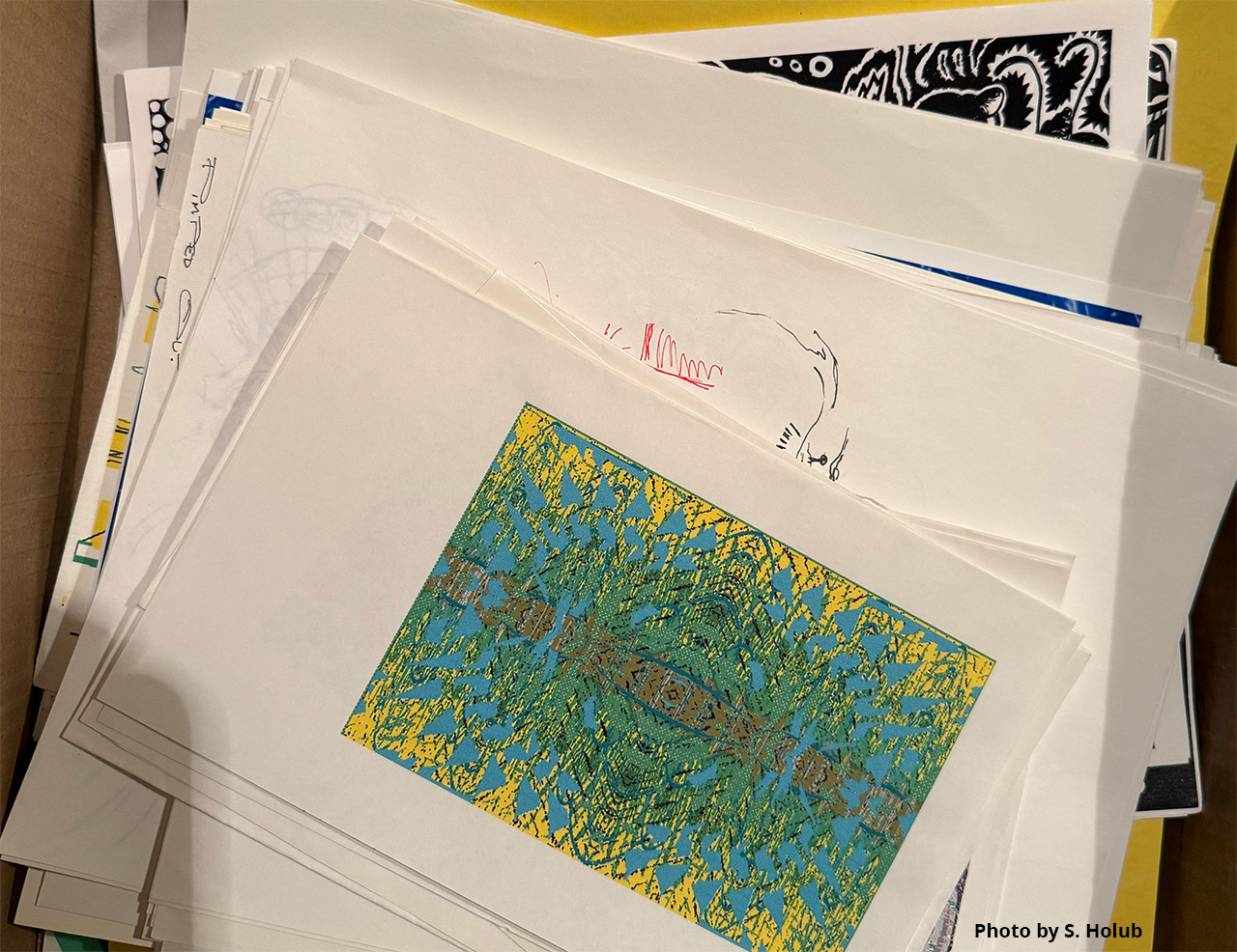 old artwork in a box